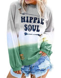 Abdruck mit zerrissenem LangarmSweatshirt