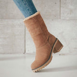 Damen warmes Quadratisch Absätze Schneestiefel