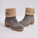 Damen warmes Quadratisch Absätze Schneestiefel