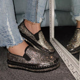 4 Farben Funkelnde Strass Plateau Sneakers