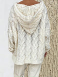 Fashion Lässig Herbst Und Sinter Unifarben Stricken Mit Kapuze Pullover