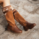 Patchwork-Stiefel mit Reißverschluss