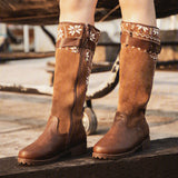 Patchwork-Stiefel mit Reißverschluss