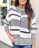 rund Hals Lange Ärmel Lose Knit Sweater