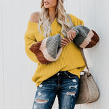 Beliebtes V-Neck Pullover Groß-Cross Border Sweater