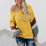 Beliebtes V-Neck Pullover Groß-Cross Border Sweater