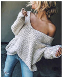 Lässiger Langarmpullover in reiner Farbe
