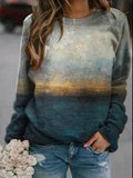 Lange Ärmel Casual Loose Printed Sweater