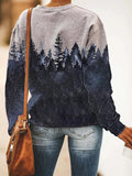 Lange Ärmel Casual Printed Vlies Sweater