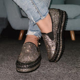 4 Farben Funkelnde Strass Plateau Sneakers