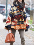 Neuer geometrischer Druck Hoodie Coat