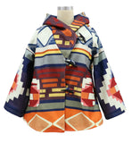 Neuer geometrischer Druck Hoodie Coat