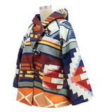 Neuer geometrischer Druck Hoodie Coat