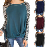 Leopardenmuster Langarm-T-Shirt