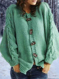 Lässiger grüner Pullover Mantel
