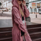 Einfarbiger langer Pullover Mantel