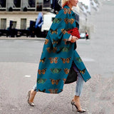 Modisch bedruckter loser langer Trenchcoat