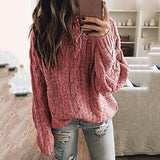 Modischer einfarbiger Strickpullover