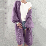 Einfarbiger Cardigan Pullover Mantel