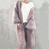 Einfarbiger Cardigan Pullover Mantel