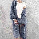 Einfarbiger Cardigan Pullover Mantel