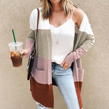 Mittlere Länge Farbe Pullover Mantel