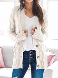 Kabelknopf Solid Sweater Cardigan