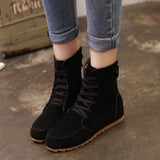 Damen  Flache Stiefelette mit Schnürung