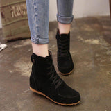 Damen  Flache Stiefelette mit Schnürung