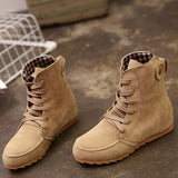 Damen  Flache Stiefelette mit Schnürung