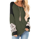 Langarm Leopardenmuster T-Shirt