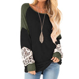 Langarm Leopardenmuster T-Shirt