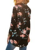 Print V-Ausschnitt Langarm Urlaub Shirts & Blusen&Shirts