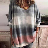 Lässiger Langarm-Pullover mit V-Ausschnitt