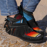 Quaste Regenbogen Farben Gradient Schlupf Stiefelette