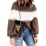 Lässiger hohem Hals Farbblock Pullover
