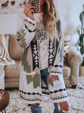 Lange Ärmel bedruckte Cardigan Coat