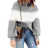 Lässiger hohem Hals Farbblock Pullover