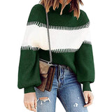 Lässiger hohem Hals Farbblock Pullover