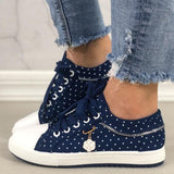 Polka Dot Floral Anhänger Schnürung Sneakers