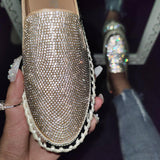 4 Farben Funkelnde Strass Plateau Sneakers