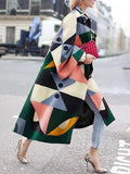 Modisch bedruckter loser langer Trenchcoat