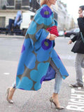 Modisch bedruckter loser langer Trenchcoat