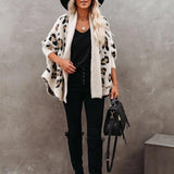 Mode Leopard Pullover Strickjacke