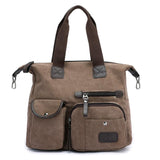 Mit grossem Fassungsvermögen Segeltuch Leder Umhängetasche Crossbody Tasche für Arbeit auf Reisen