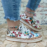 Floral Muster Reißverschluss Schnürsneakers