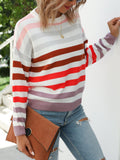 Minimalist Streifen Leicht Farbe Block Pullover