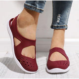 Perforiert Einfarbig Sommer Flache Sandalen