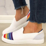 Regenbogen Streifen Schlupf Flach Sneakers