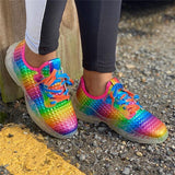 Regenbogen Farben Transparente Sohle Schnürsnekaers